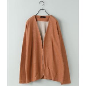カーディガン 配色ノーカラーカーデ/870722