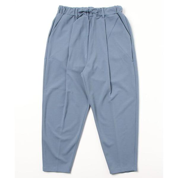 パンツ 梨地ストレッチ ／ イージー ワイド テーパードパンツ メンズ