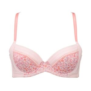 ブラ ボタニカルプリント きゅっと寄せブラ ブラジャー E，F，Gカップ AMST1268 WHU JX