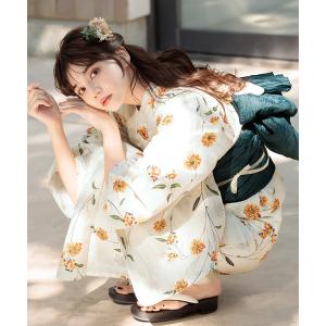 浴衣 1人で着られる浴衣5点セット 和歌山染工日本染め（ゆかた・兵児帯・下駄・着付け本・腰ひも）「K」 レディース