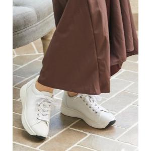 スニーカー 「軽量」厚底レースアップスニーカー レディース