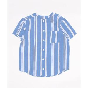 シャツ ブラウス キッズ ストライプノーカラーシャツ｜ZOZOTOWN Yahoo!店