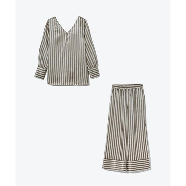 パジャマ ルームウェア SLEEPY SLEEPY（スリーピー スリーピー）サテンストライプカフスパ...