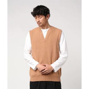ベスト キーネック ニットベスト