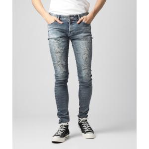 ジーンズ VANQUISH / ヴァンキッシュ ペイズリー パワーストレッチ スキニーデニムパンツ メンズ