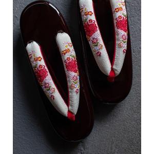 レディース浴衣下駄　塗台刺繍下駄シリーズB レディース