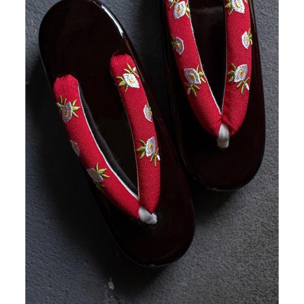 レディース浴衣下駄　塗台刺繍下駄シリーズB レディース