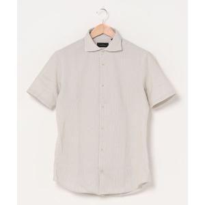 シャツ ブラウス メンズ 「FLEX/吸水速乾」 ラッセルストライプ 半袖シャツの商品画像
