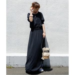 レディース ワンピース シャーリングギャザーブラウジングワンピース