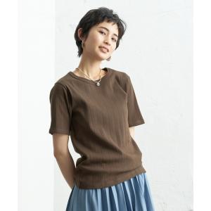 tシャツ Tシャツ 針抜きテレコクルーネックカットプルオーバー