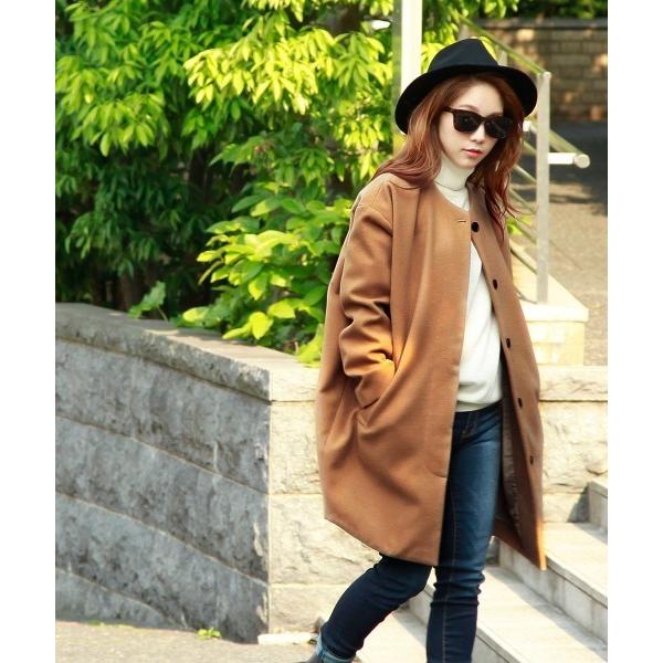 ジャケット ノーカラージャケット 「Km」DETAILS women/ノーカラーコクーンコート レデ...