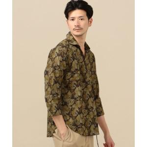 シャツ ブラウス SC: Shuttle notes フラワープリント リネン リラックス 7スリーブ カプリ シャツ 20SS