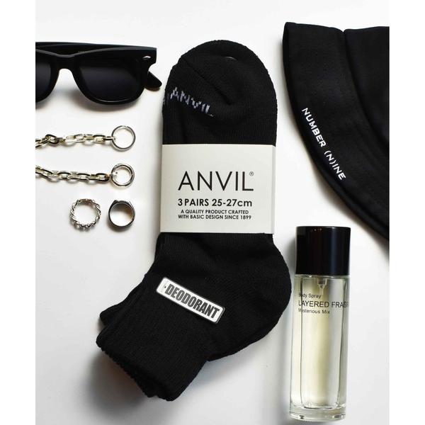 靴下 「ANVIL」3パック クォーターソックス/3P Quarter Socks/ANS040/消...