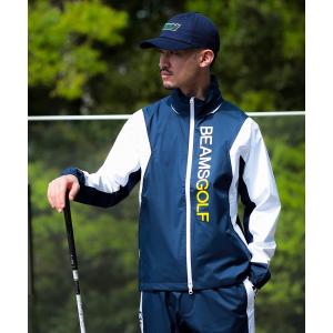 サイズ：S BEAMS GOLF ビームスゴルフ  裏地付 ニットジャケット  ブラック系 [240101342869] ゴルフウェア メンズ ストスト 新品】BEAMS GOLF ビームスゴルフ 裏地付 ニットジャケット