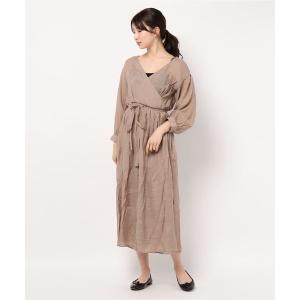 ワンピース シアー素材レーヨンスラブガーゼカシュ...の商品画像