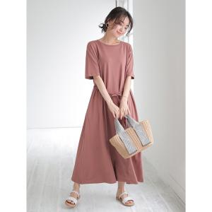 ワンピース Aラインクル−ネックワンピース＊★