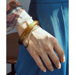 バングル レジン＆メタル ウェーブ セット バングル