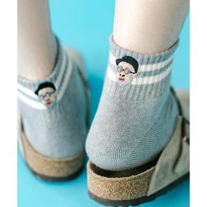 靴下 ハッピー刺繍 ショートソックス