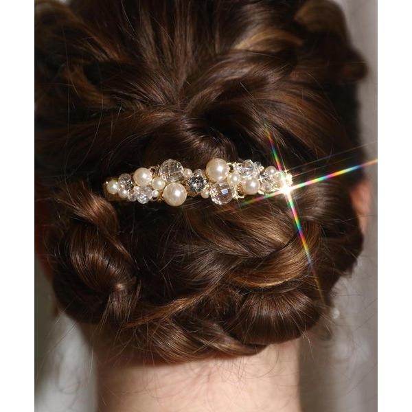 ヘアクリップ パール＆ビジューバレッタ