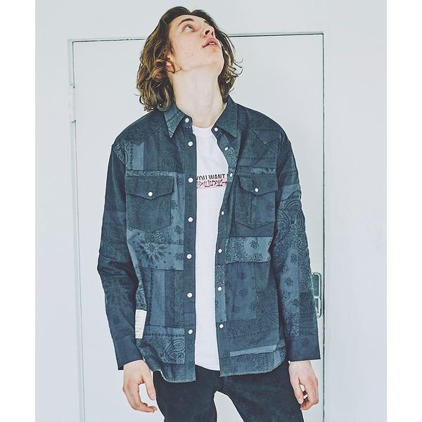 シャツ SEVESKIG セヴシグ / DYE BANDANA SHIRT パッチワーク染めリメイク...