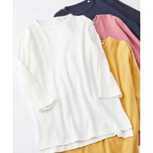 tシャツ Tシャツ コットンワッフルサーマル7分袖＆半袖カットソー/クルーネック/ヘンリーネック