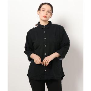 ブラウス シャツ ビッグシルエット 綿麻ストレッチ シャツ レディース レディース