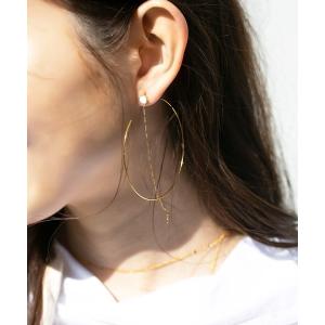 ピアス Ein/華フープチェーンピアス