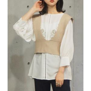 ベスト ダブルリボンニットビスチェ