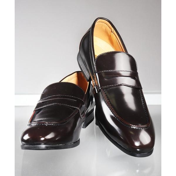 ビジネスシューズ AAA+ PUレザー ビジカジコインローファー スリッポンライク ローヒールドレス...