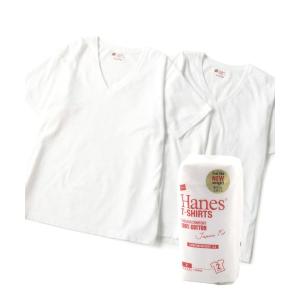 tシャツ Tシャツ 【HANES】「Japan Fit」 VネックTシャツ白2枚組