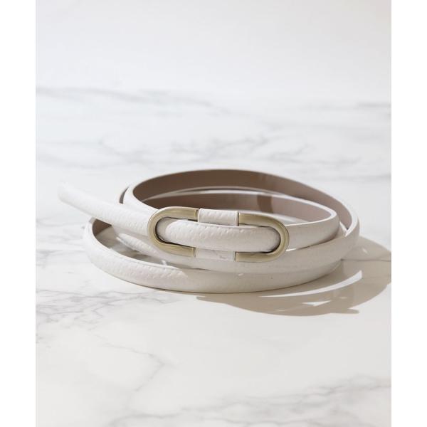 ベルト 「豚革」スエードタッチアンティーク細めベルト レディース