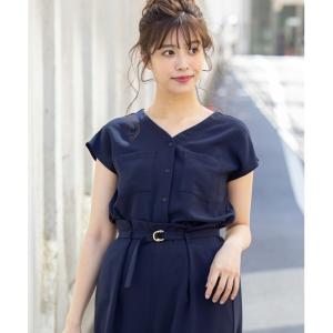 シャツ ブラウス SUハイストレッチカルゼワッシャー両ポケブラウス