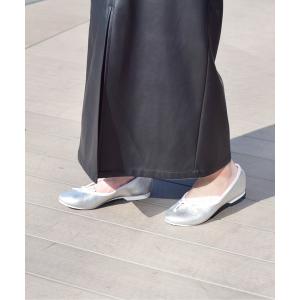 シューズ ドレスシューズ CROWN / ボウ バレエシューズ シルバー レディース