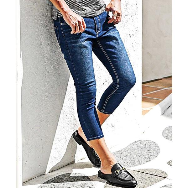 ジーンズ 「SOMEDIFF」クロップドストレッチスキニーデニムパンツ メンズ スリムフィットジーン...