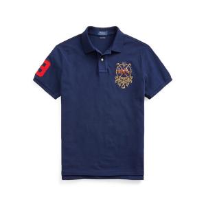 ポロシャツ カスタム スリム フィット メッシュ ポロシャツ