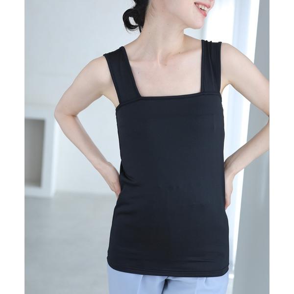 タンクトップ ノースリーブ 今までなくてごめんなさい！下着を隠す最強スクエアタンクトップ レディース