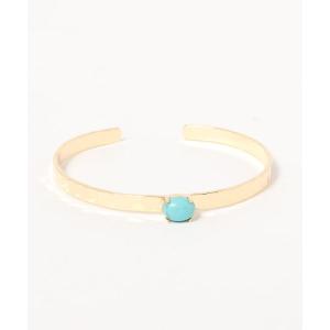 バングル ターコイズブルーメタルバングル