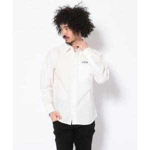 シャツ ブラウス 長袖 シンプル プリント ポケットシャツ/L/S  SINPLE PRINT POCKET SHIRT
