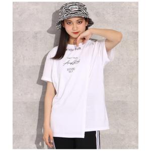 tシャツ Tシャツ 変形肩アキチュニックトップス