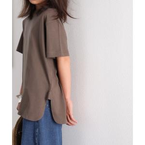 tシャツ Tシャツ キッズ サイドスリット入りビッグシルエットミドル丈無地Tシャツ