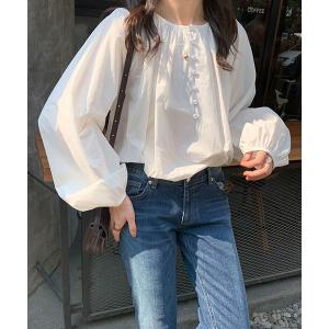 ブラウス シャツ ナチュラルボリューム袖ブラウス レディース