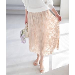 スカート オパール加工ギャザーマキシスカート