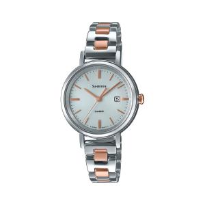 SHEEN CASIO レディース腕時計 SHS-D400 シルバー ソーラー シーン ソーラーサファイア スクエアフェイス SHS-D400M-7AJF
