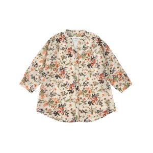 シャツ ブラウス インナー付き 花柄七分袖カジュアルシャツ