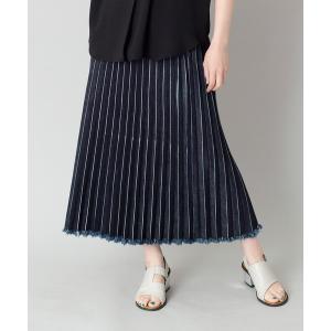 スカート デニム プリーツデニムスカート