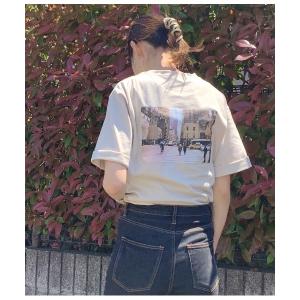 tシャツ Tシャツ フロントバッグフォトTシャツ レディース