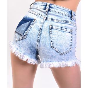 パンツ ハイウエストデニムショートパンツ