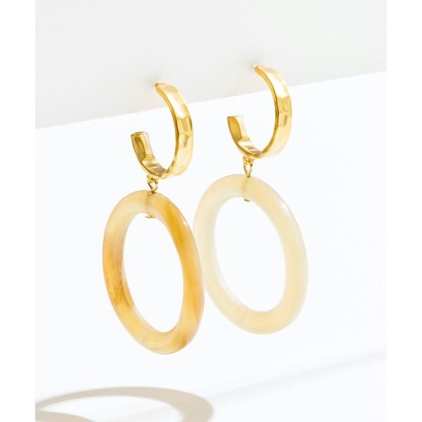 ピアス デザインフープ×ホーンフープピアス レディース