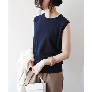 ニット UV抗菌防臭コットンニットノースリーブトップス