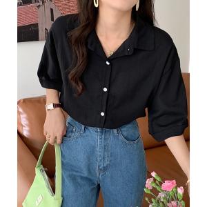 シャツ ブラウス 5分袖ルーズシャツ レディース